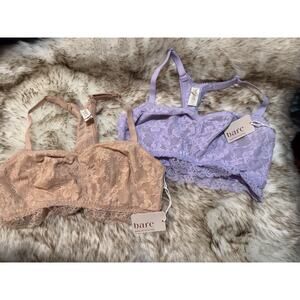 Bare Necessities Show Off Bralette Lot Of 2 Lace Bralettes Size M Medium NWT